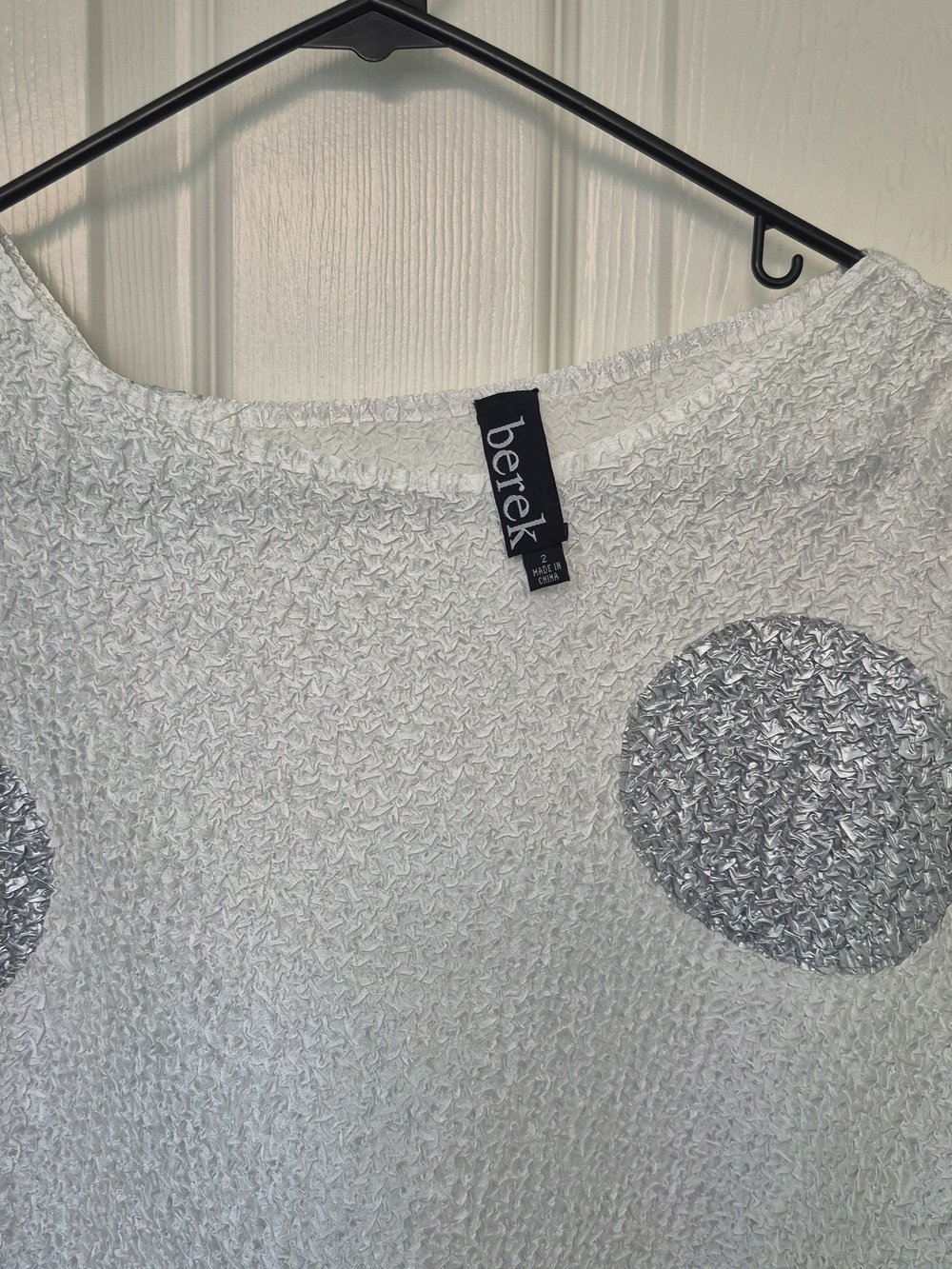 Berek White With Gray Polka Dot Swing Tunic Sz2 - Picture 3 of 4